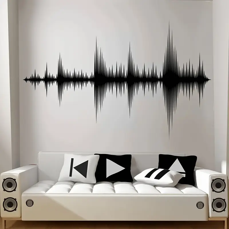 Audio Music Wallpaper - サウンドボーイングウェーブウォールステッカー録音スタジオオーディオスピーカーメロディー音楽室音楽プロデューサーの部屋の装飾ビニールデカール5