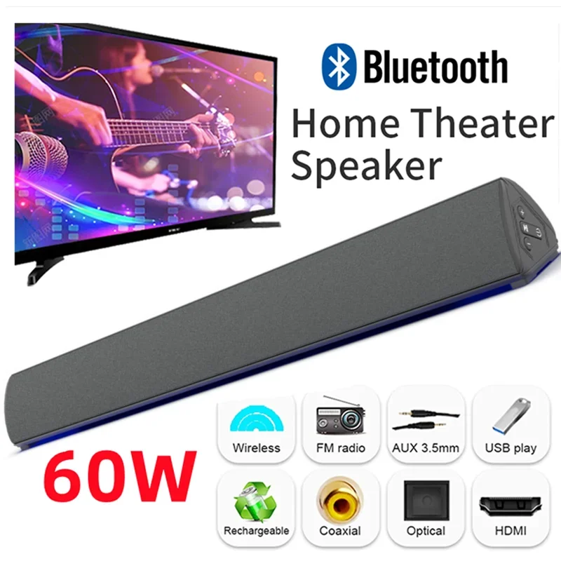 Audio Music System For Home - 3Dステレオサウンドシステム,Bluetoothサウンドバー,ワイヤレステレビ,PCスピーカー,カラオケ,FMミュージックセンター,60W