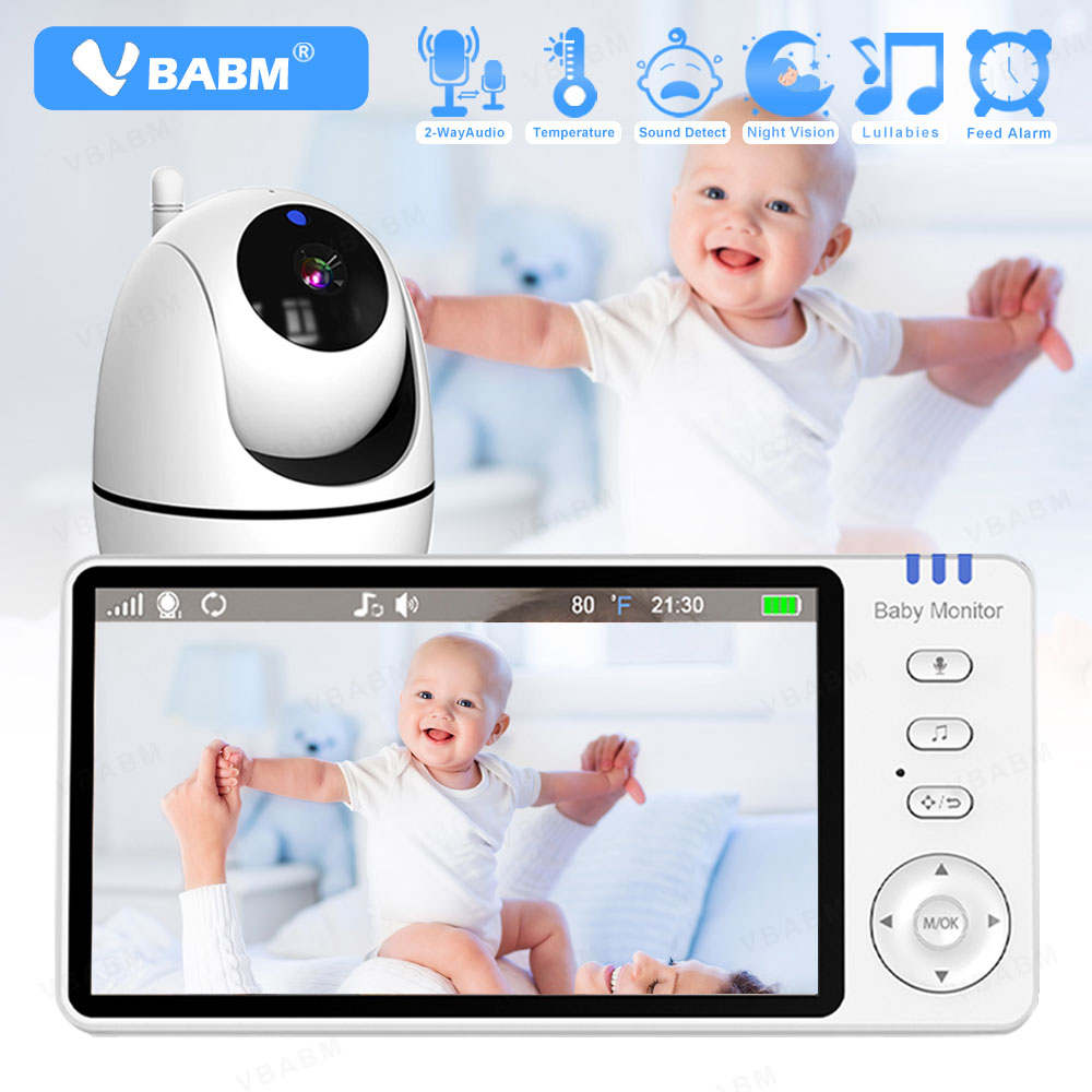 Audio Detect Music - VBABM ABM501 ベビーモニター 5.0インチ 3500mAhバッテリー 温度検知
