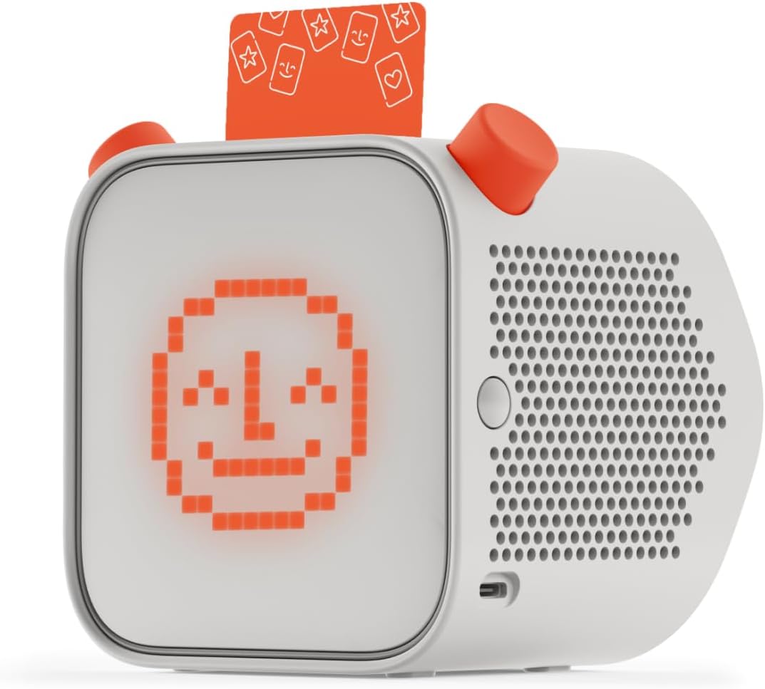 Audio Music Image - 子供用Bluetoothオーディオスピーカー、ピクセルディスプレイ搭載、スクリーンレスデバイス、物語、音楽、ポッドキャスト、目覚まし時計、ナイトライト、温度計、16時間バッテリー駆動