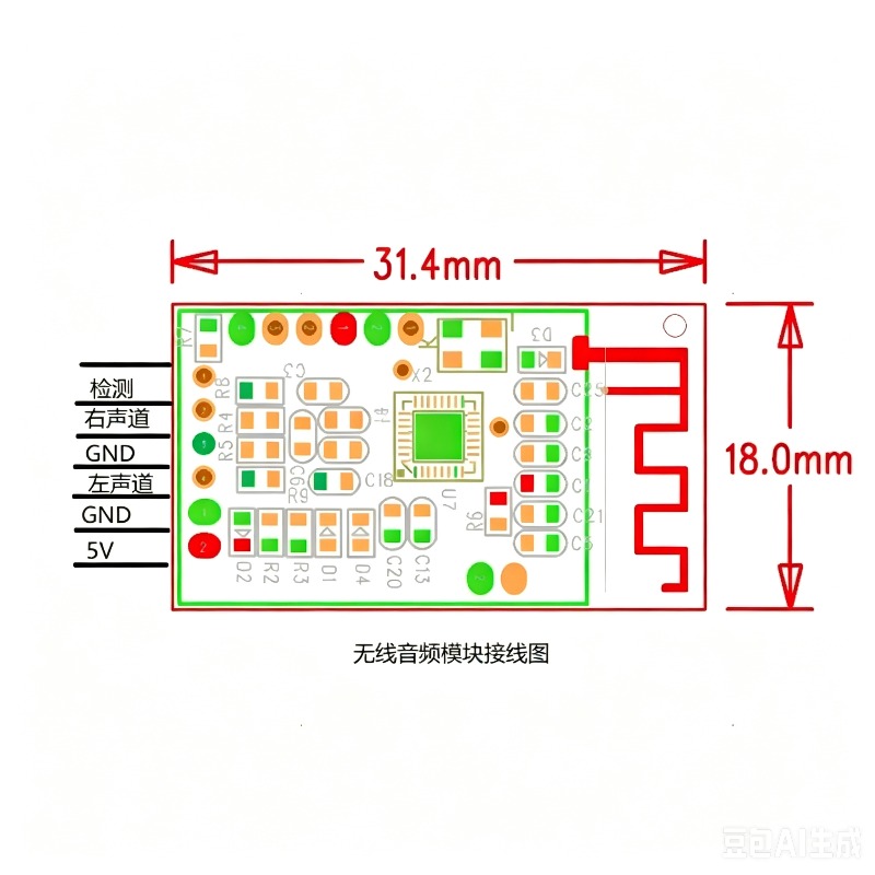 Audio Music Image - 2.4Gワイヤレスオーディオ伝送モジュール、サウンド接続後で音楽再生、遅延ゼロの画像と音声