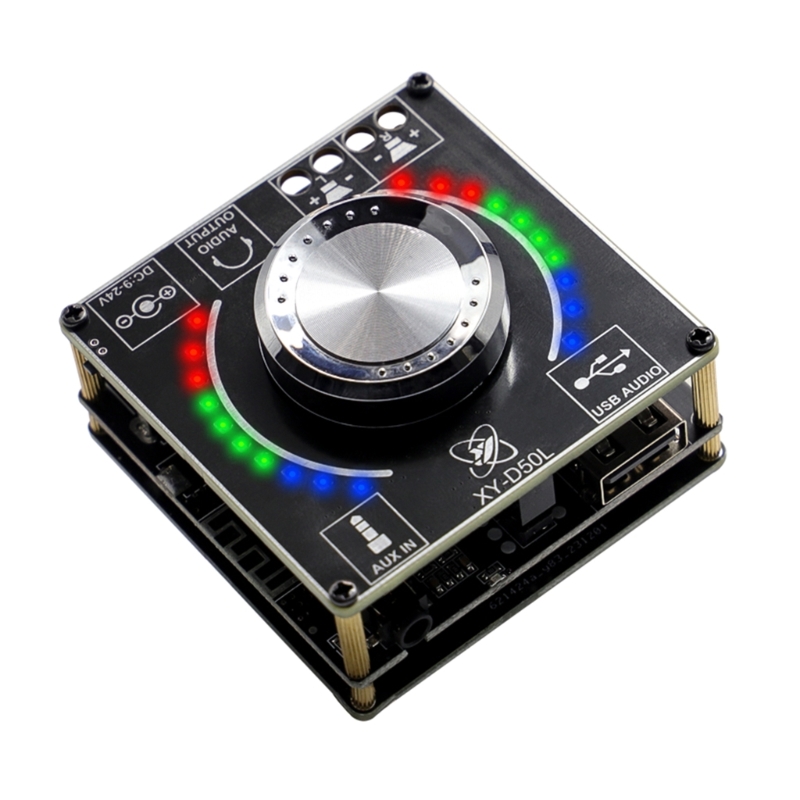 Audio Music Volume - 50W+50WステレオBTオーディオデジタルパワーアンプボードモジュール音量スペクトラム音楽リズムライトD50L