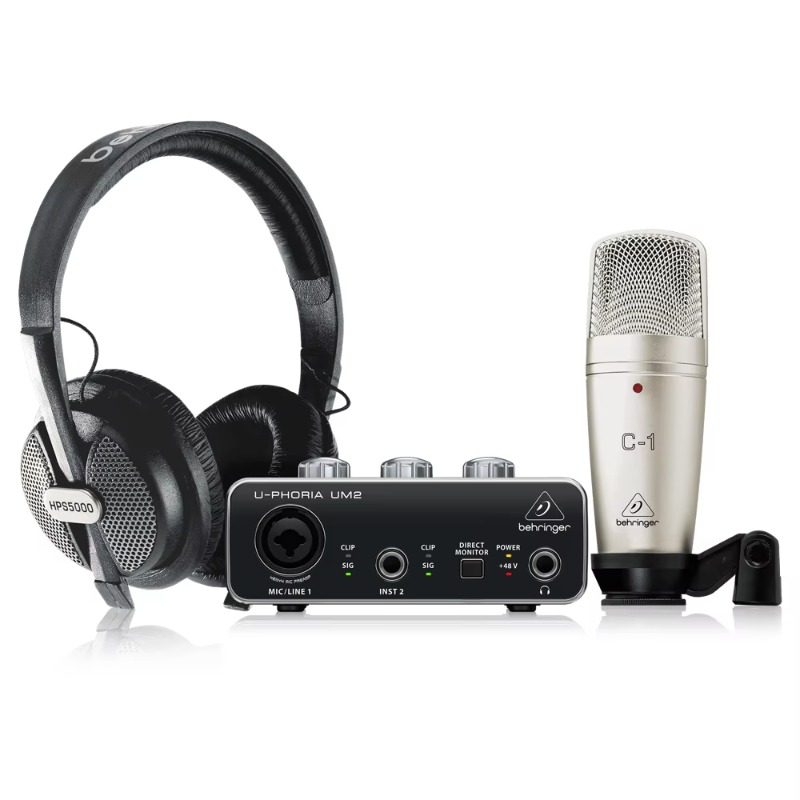 Audio Interface Usb - Behringer U-Phoria Studio コンプリートレコーディングバンドル（USBオーディオインターフェース、コンデンサーマイク、スタジオヘッドホン付き）