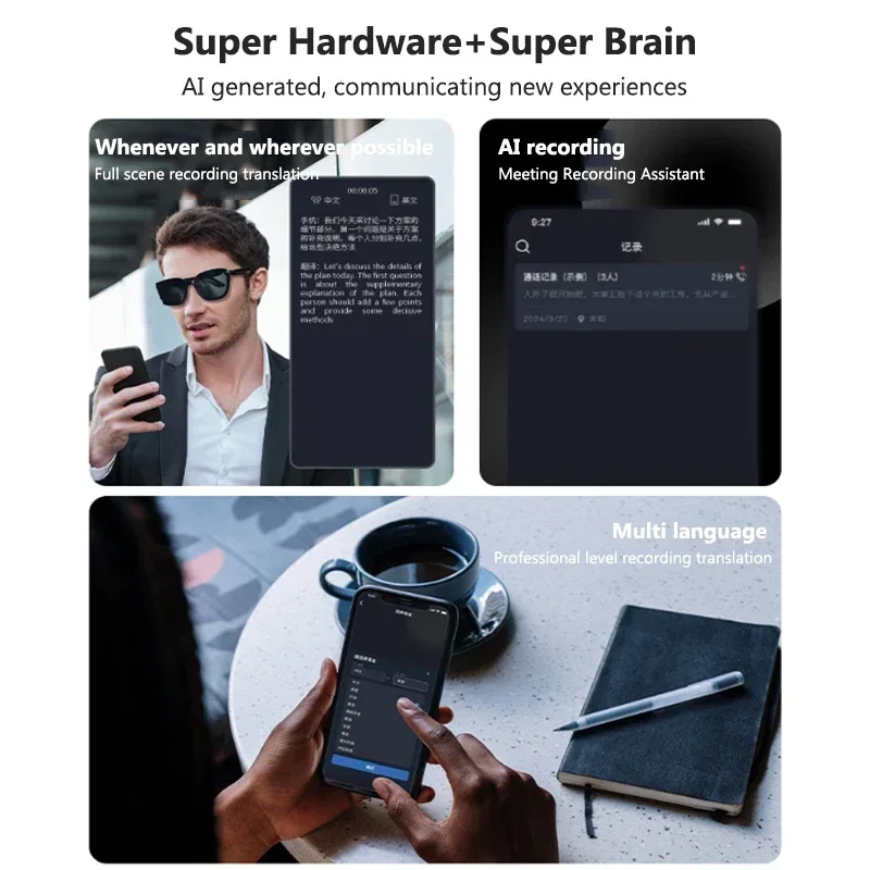 AI翻訳メガネ スマートセルフプライミングサングラス フィル - Audio Music Volume のレビューと価格