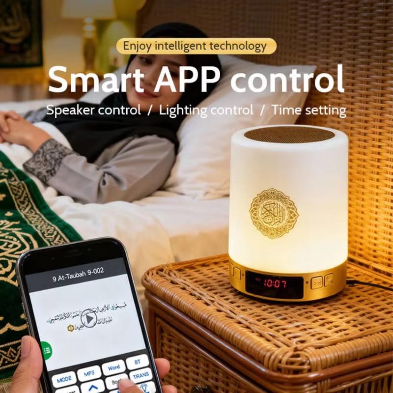 ナイトライトイスラム教徒アラビア語コーランアザン時計イスラム - Audio Music System For Home のレビューと価格