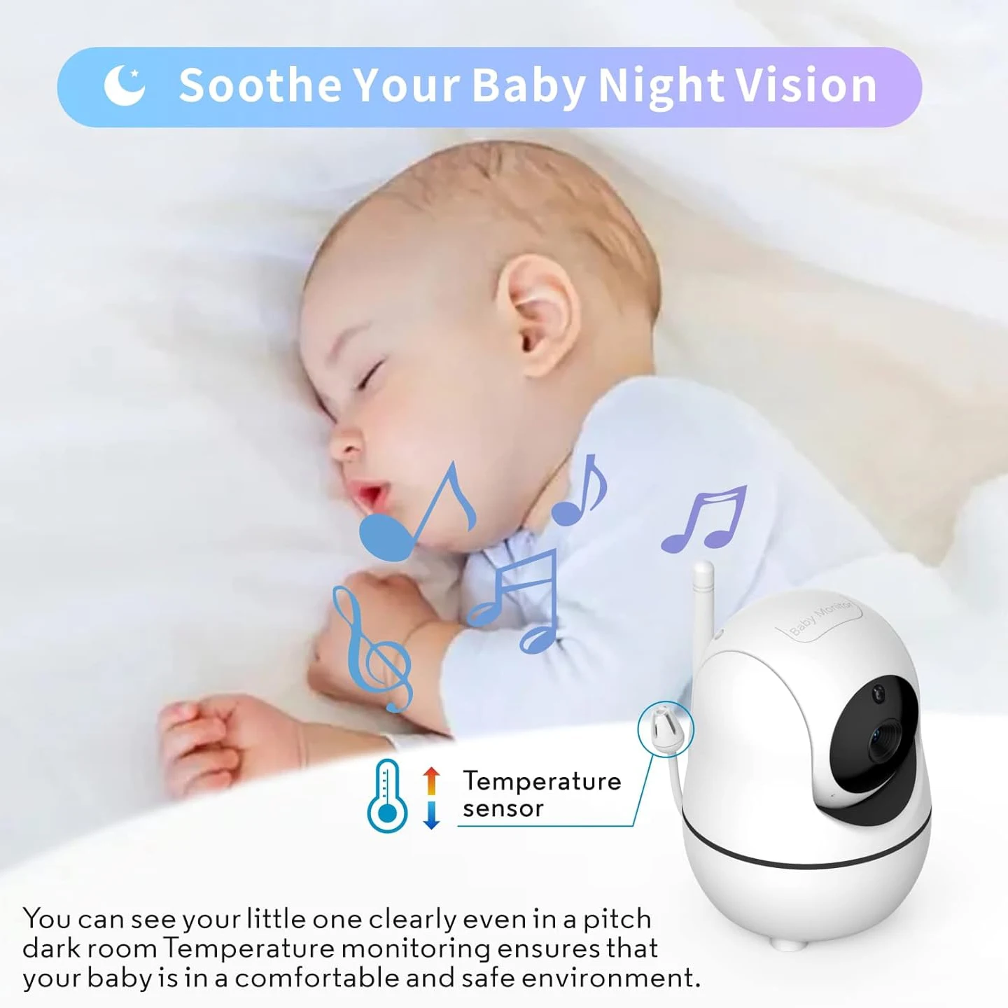 デジタルカメラとオーディオ付きビデオベビーモニター、自動ナイ - Audio Detect Music のレビューと価格