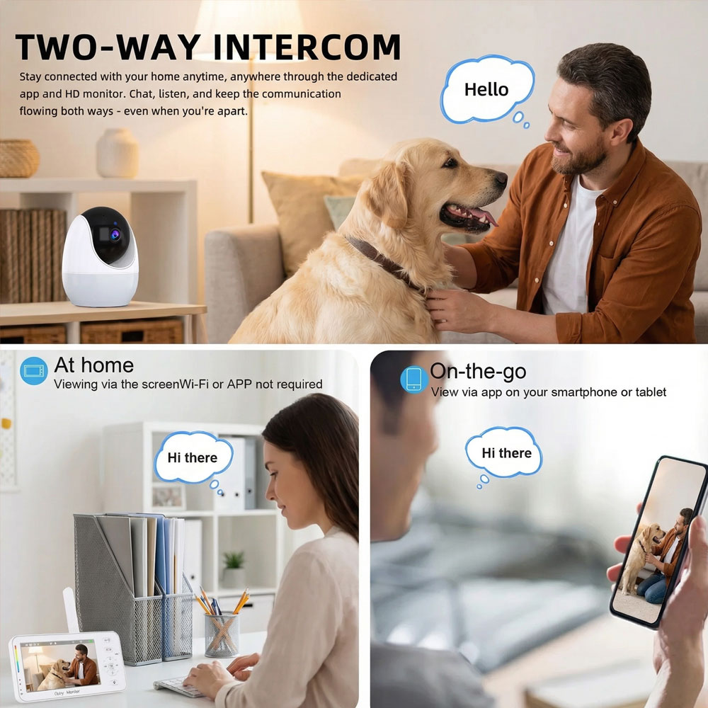 ナイトライト付きスマートベビーモニター 4.3インチ 108 - Audio Detect Music のレビューと価格