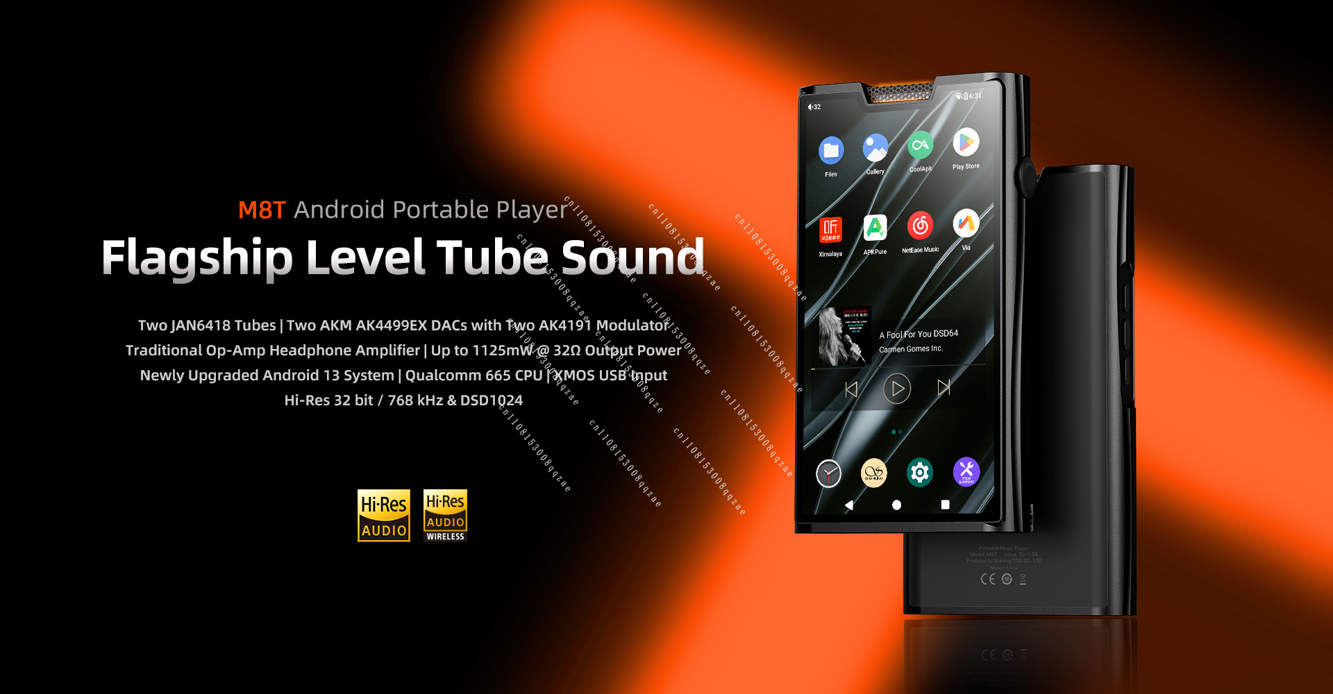 M8T フラッグシップチューブ Android ポータブル  - Audio Player With Youtube Music のレビューと価格