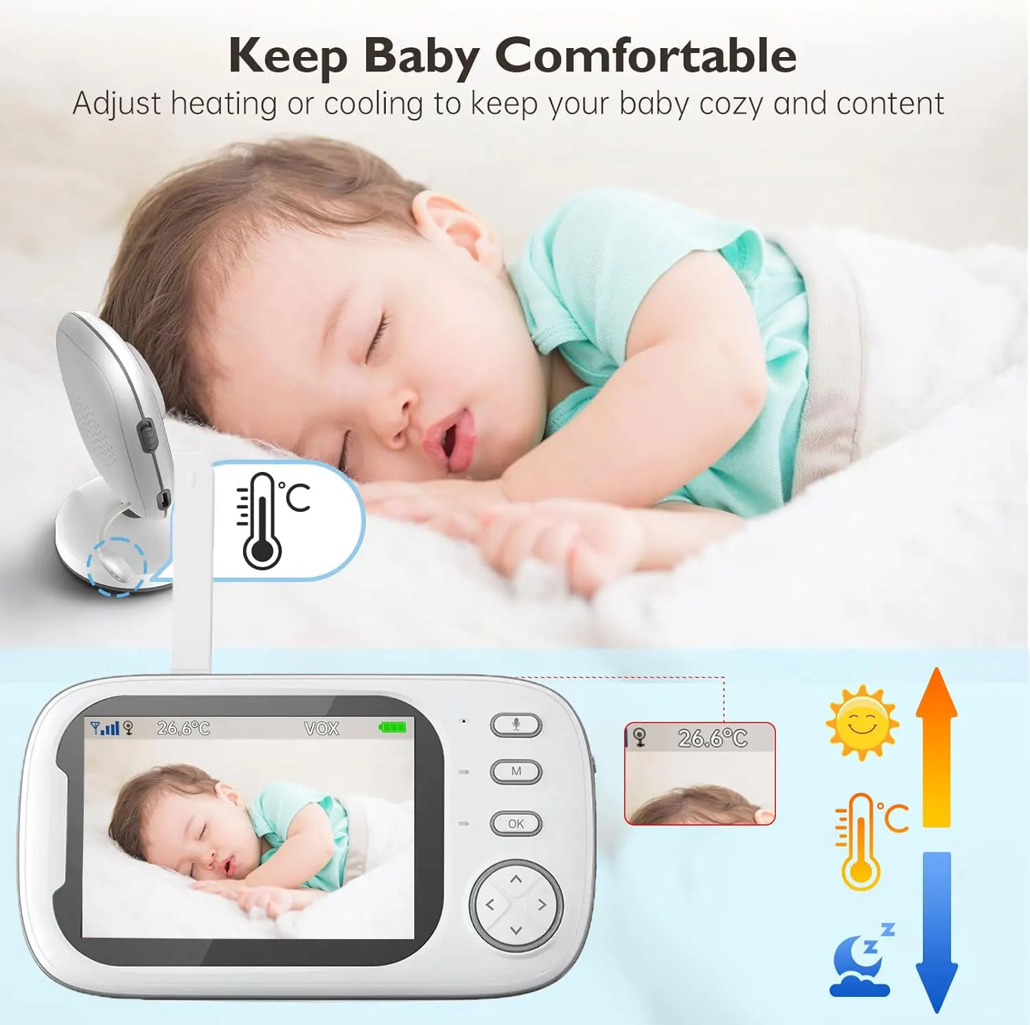 ビデオベビーモニター 2.4G マザーキッズ 双方向音声 ナ - Audio Detect Music のレビューと価格
